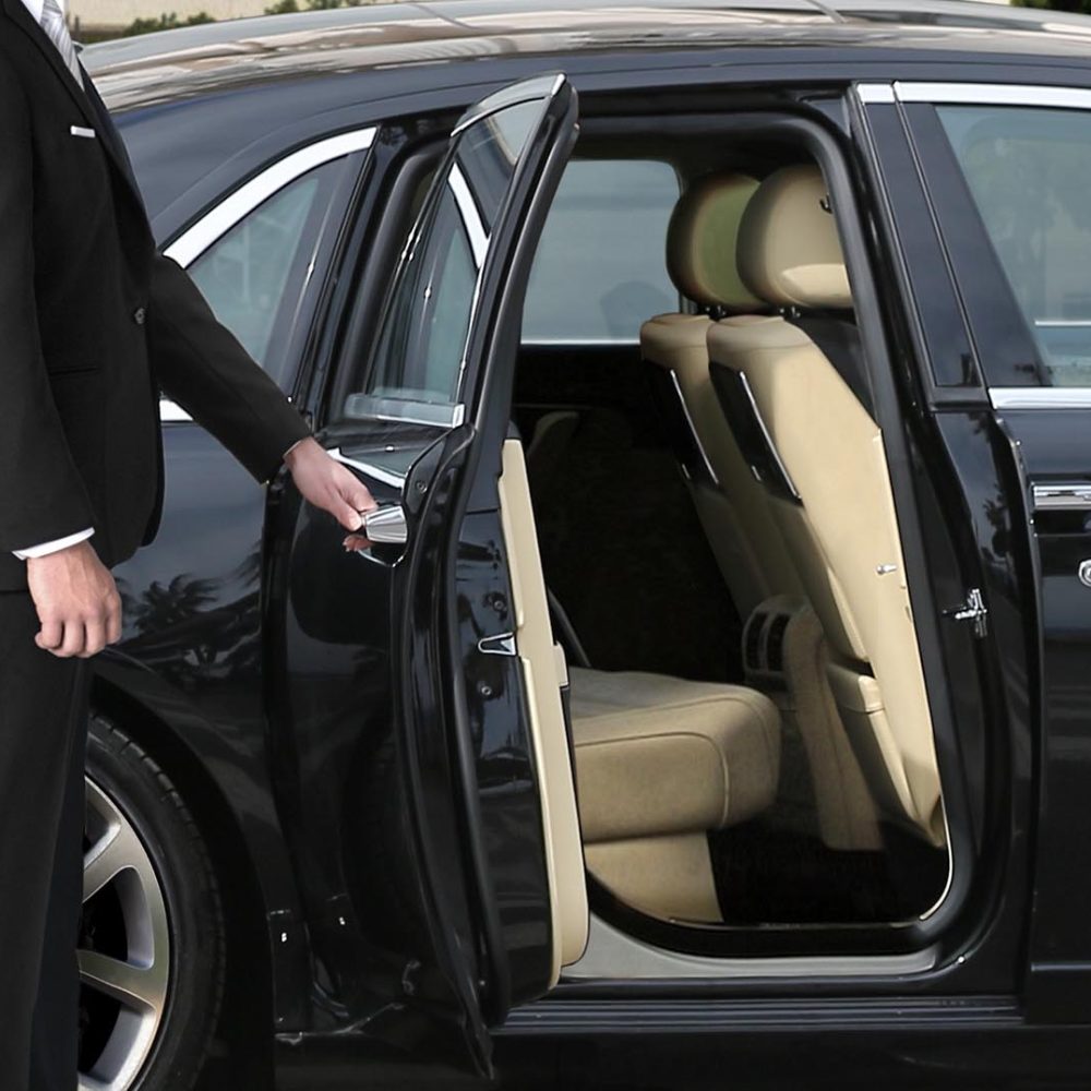 Driver opening car door